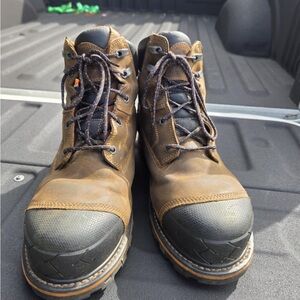 Men's Brown Leather Work Boots timberland pro boondock  anti fatigue